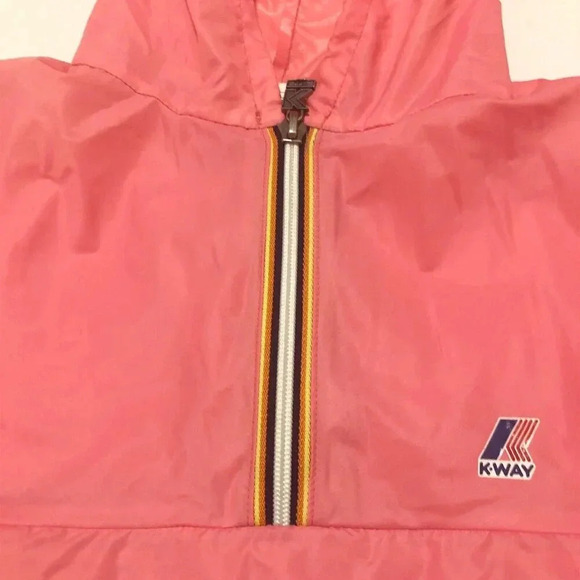 Vintage Kway Women Size 5 Jacket 1/4 Zip  Raincoat Packable Windbreaker - Picture 9 of 16